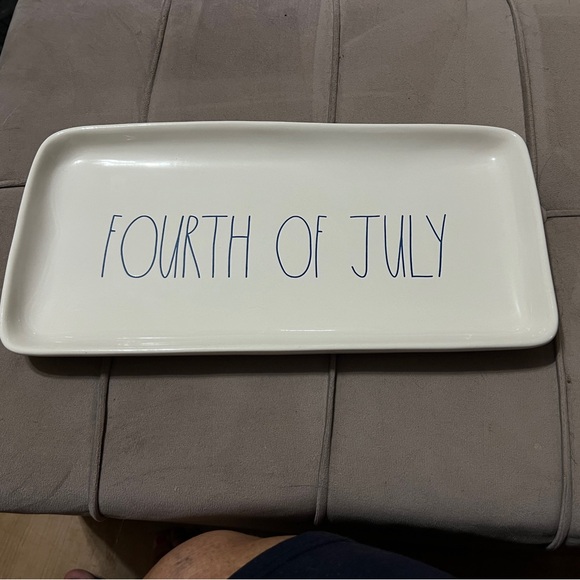 Rae Dunn Other - Rae Dunn Artisan Collection White Serving Tray with blue Fourth of July